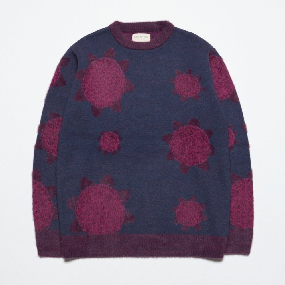 Far Afield  Eclipse Knit - Flower - Blue/Red